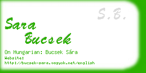sara bucsek business card